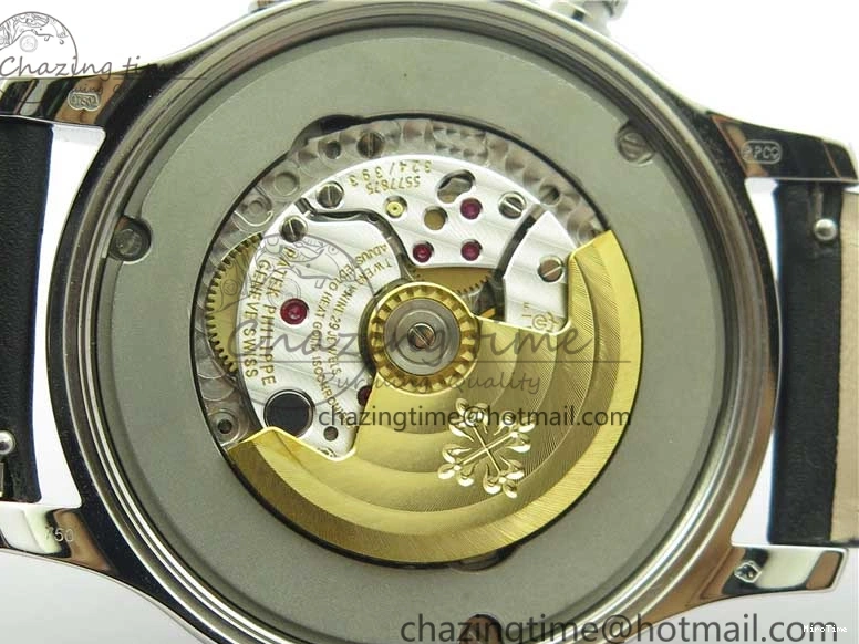 MIROTIME 0404 Practical Calatrava 5524 Pilot Travel Time SS GRF Blue Dial on Black Leather Strap A324 V 7107